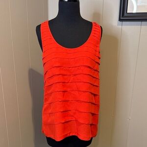 Z Central Park West Women’s Medium Vibrant Red Layered Tank Top